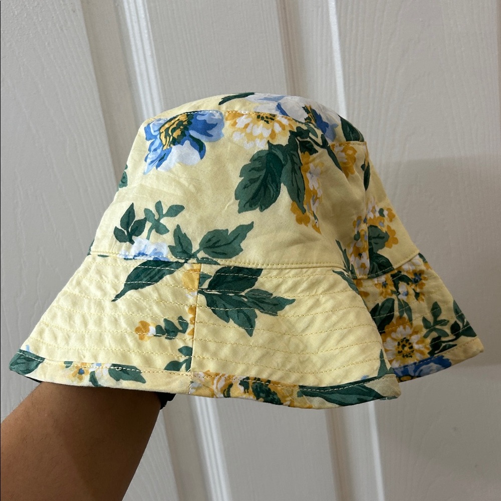 Janie and Jack Yellow Blue Floral Hat 2T 3T